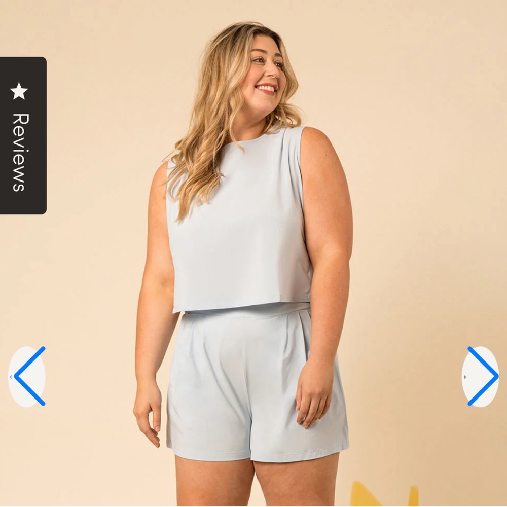Wayre Boxy Shift & Snap Tank Mid-crop Travel Top Crew Neckline Size XL